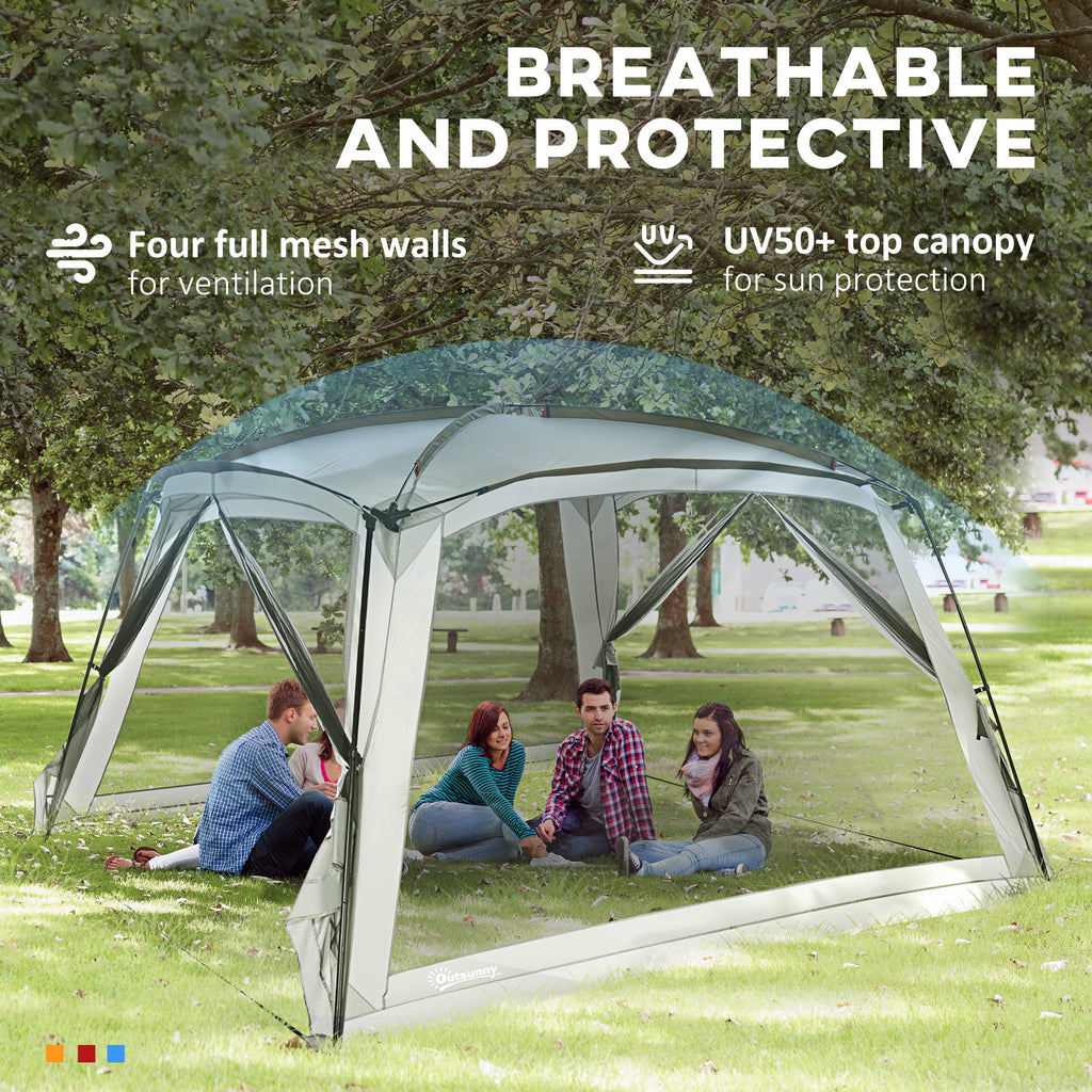12' x 12' Screen House, UV50+ Screen Tent with 2 Doors & Carry Bag for Outdoor Camping Activities, Easy Setup, White