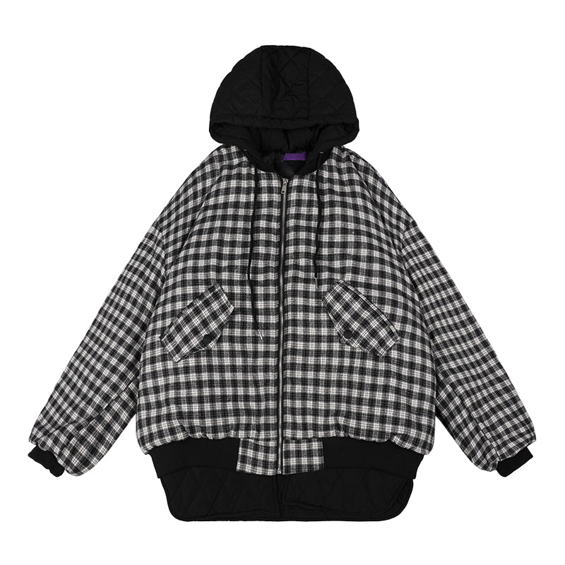 Two Checked Quilted Hooded Jackets Hipster