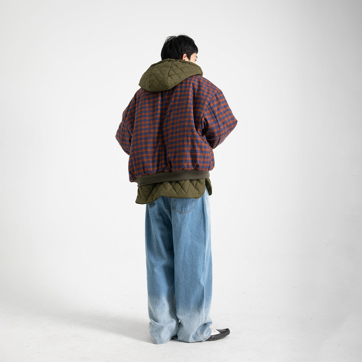 Two Checked Quilted Hooded Jackets Hipster