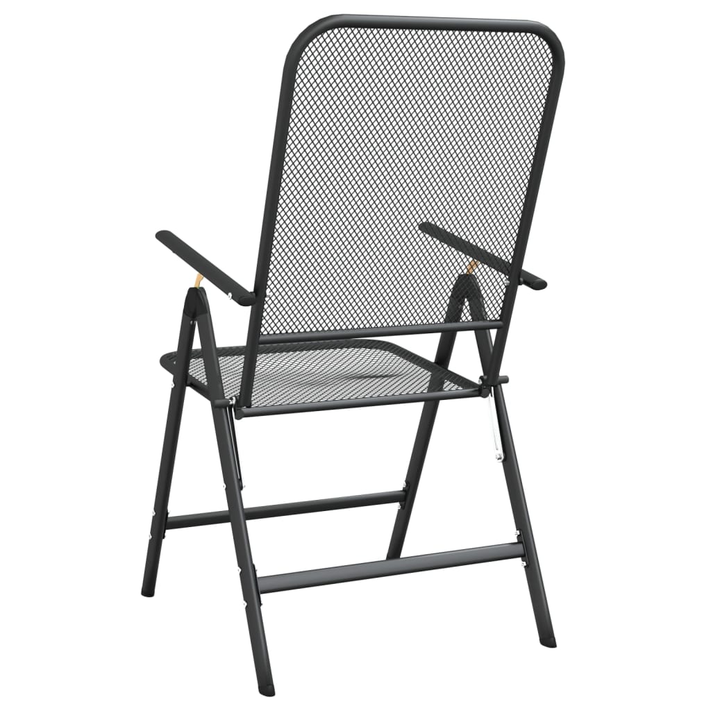 Folding Garden Chairs, 2 pcs. Expanded Mesh, Anthracite