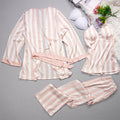 Ladies' Pajamas Summer Leisure Sexy Ice Silk Stripes, Suspenders, Trousers, Nightgowns, Three Sets Of New Silk Pajamas.
