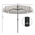 8.6FT Patio Umbrella, UPF 30 Outdoor Market Umbrella, 2-Tier Vented Patio Table Umbrella With Crank 8 Ribs, Tiltable Porch Umbrella For Garden Deck Poolside, Light Gray