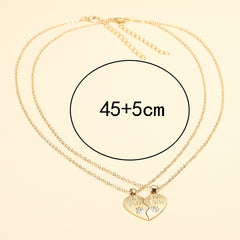 Best Friend Heart Clavicle Chain Friendship Card Necklace