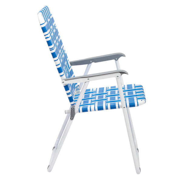 2pcs Blue And White Striped Beach Chairs
