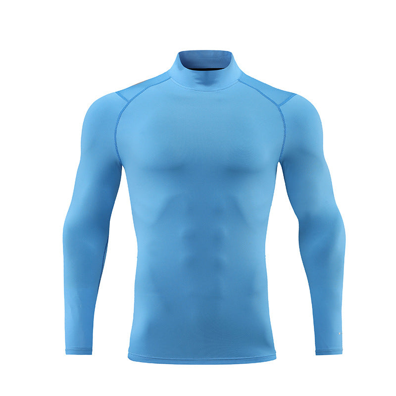 Stand Collar Reflective Strip Multi-color Sweat Wicking Clothes Long Sleeved T-shirt