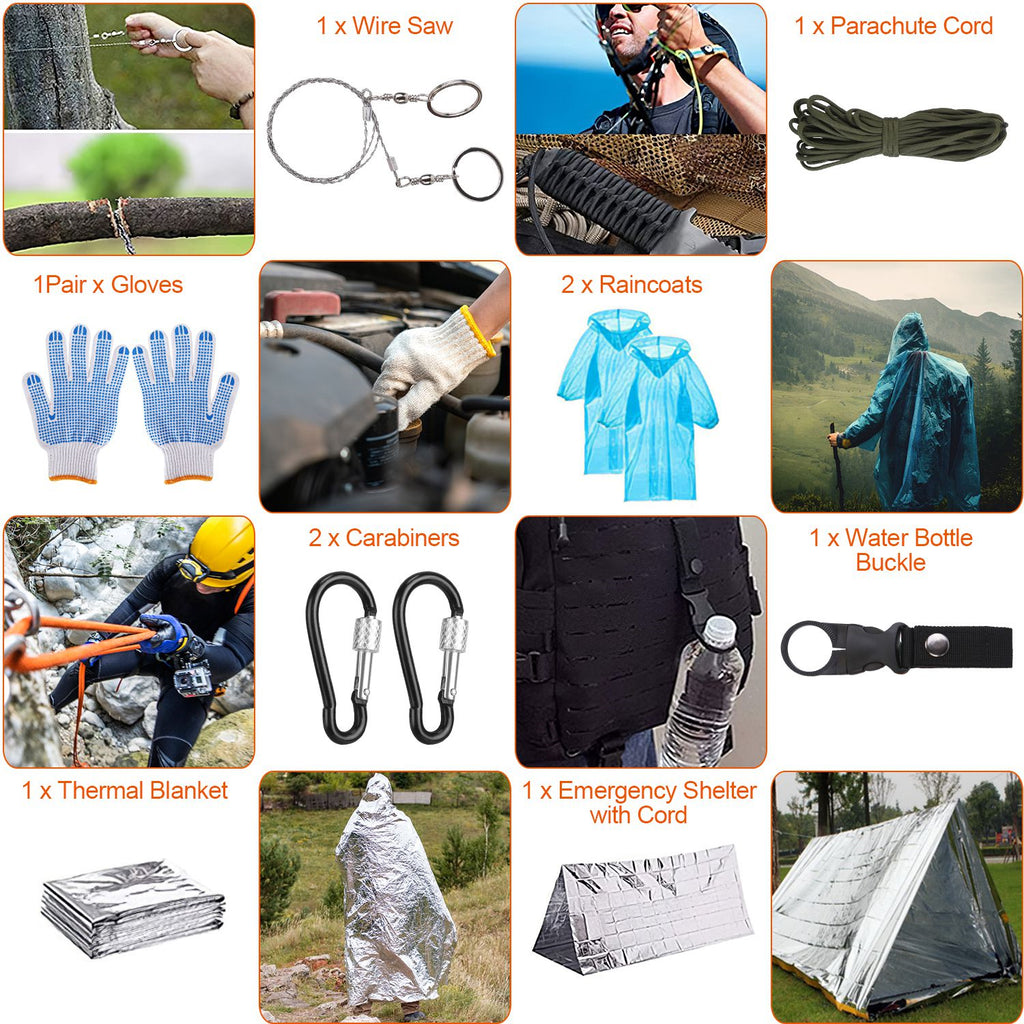 125 In 1 Survival Kit, Professional Survival Equipment, Equipment, Tools, First Aid Supplies, For SOS Emergency Tactical Hiking, Hunting, Disaster, Camping Expedition - Not Shipped On Weekends
