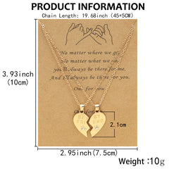 Best Friend Heart Clavicle Chain Friendship Card Necklace