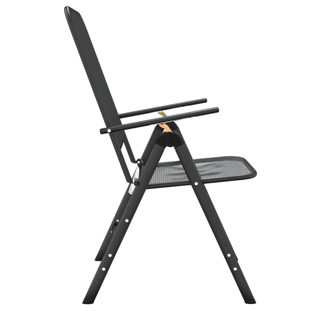 Folding Garden Chairs, 2 pcs. Expanded Mesh, Anthracite
