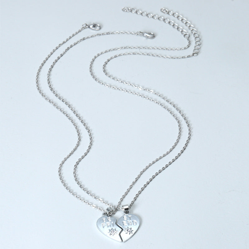 Best Friend Heart Clavicle Chain Friendship Card Necklace