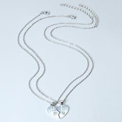 Best Friend Heart Clavicle Chain Friendship Card Necklace