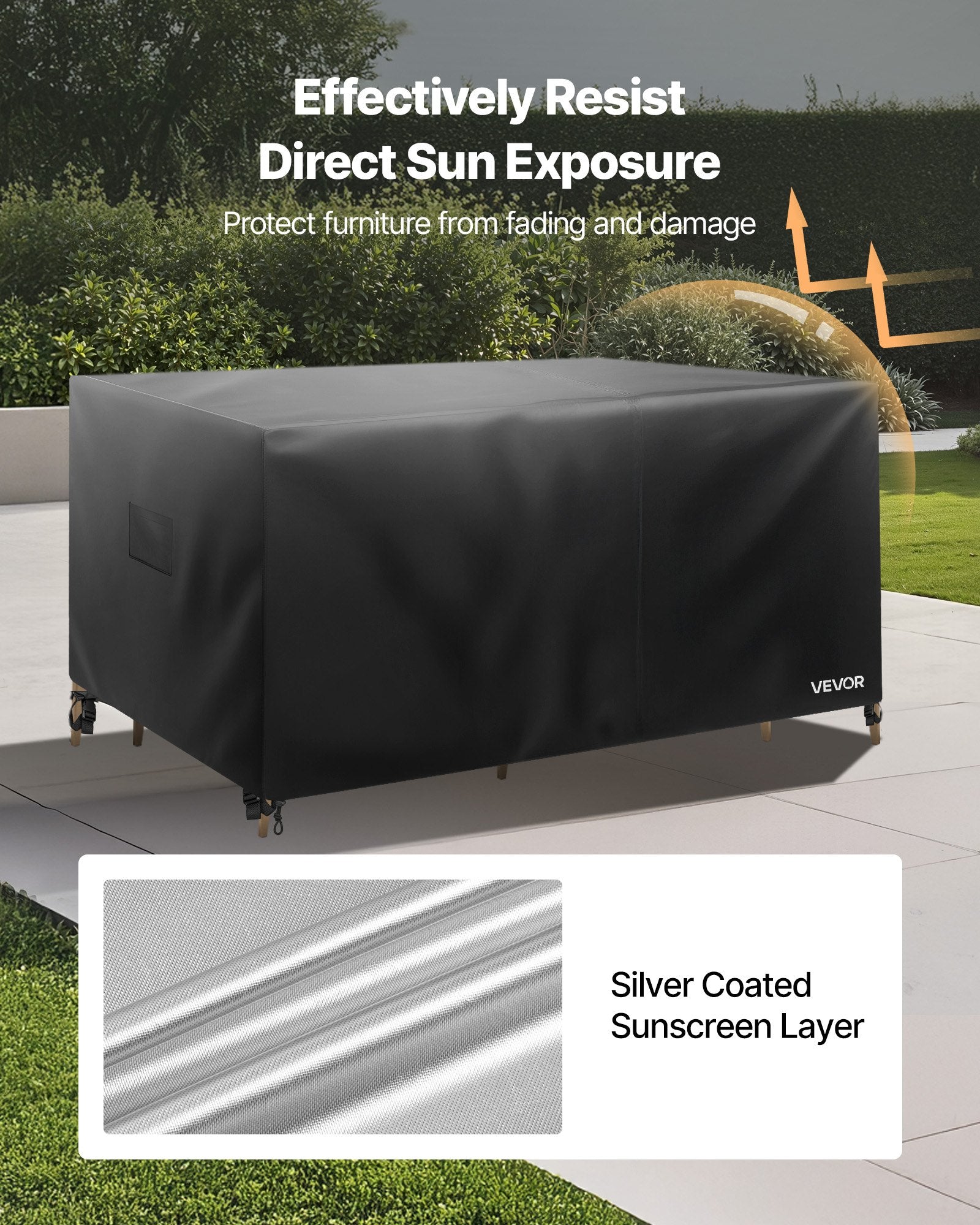 Patio Outdoor Furniture Cover 420D Waterproof Table Chairs Sofa 126'x126'
