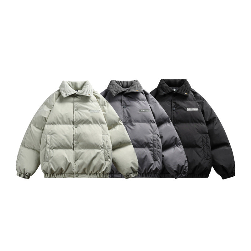 American Lapel Cotton-padded Coat Men's Trendy High Sense