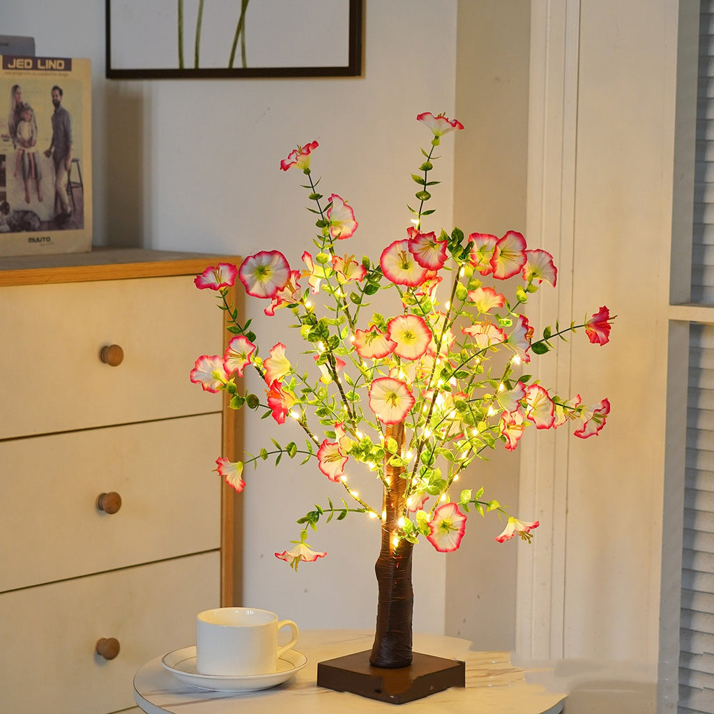 Green Leaf LED Tree Lamp Bedroom Room Decor Table Lamp