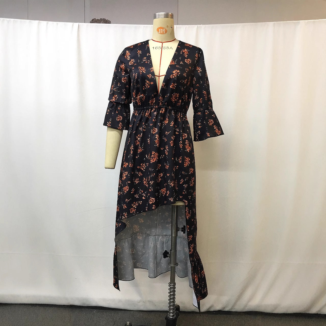 Printed Denim Patchwork Dress For Women