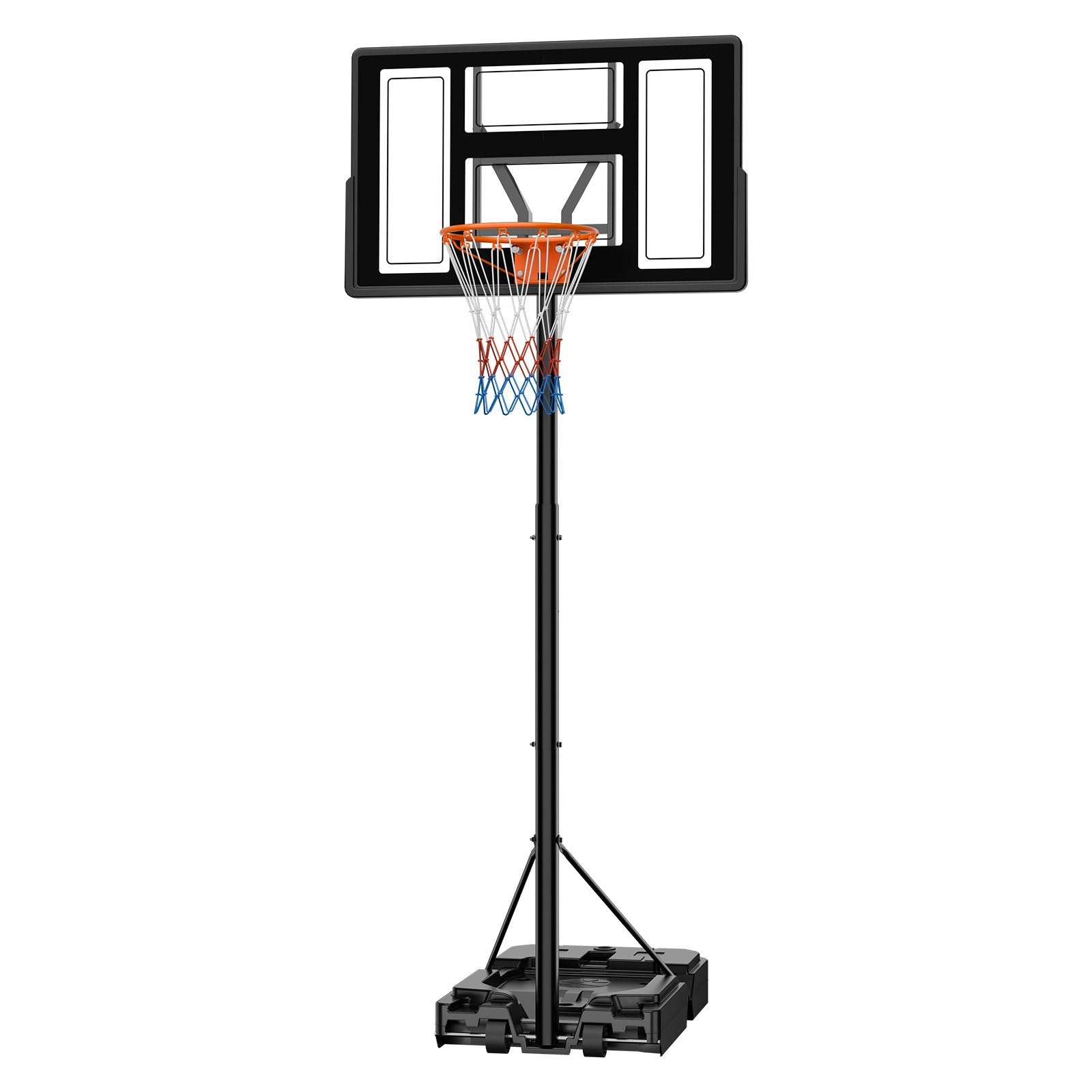 Portable Basketball Stand, 4.4 Ft To 10 Ft Height Adjustment Basketball Hoop & Goal, Adjustable Basketballs Goal System With Built-in Rolling Wheels For Kids, Teens, Adults In Driveways, Pools