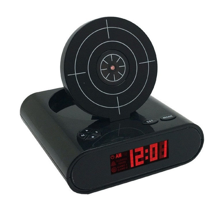 Electronics Desk Clock Digital Gun Alarm Clock Gadget Target Laser Shoot For Children's Alarm Clock Table Awakening