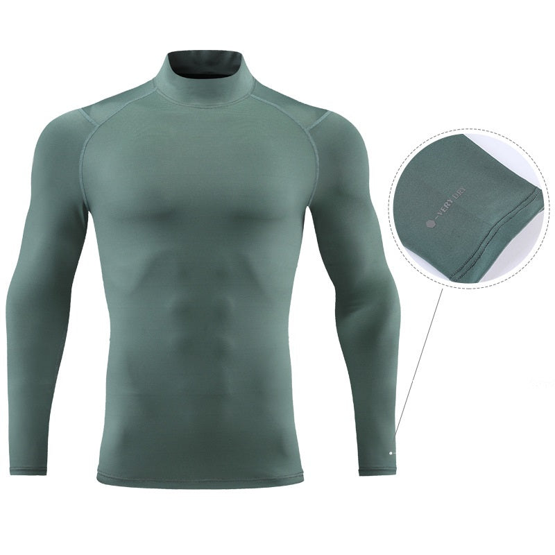 Stand Collar Reflective Strip Multi-color Sweat Wicking Clothes Long Sleeved T-shirt