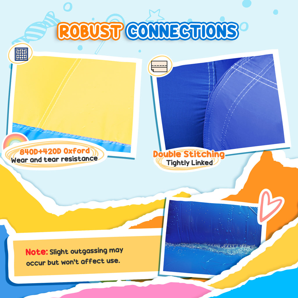 6 in 1 Inflatable Water Slide Park with Splash Pools, 2 Slides, Trampoline, Climbing Wall, Cannon, Basketball Hoop